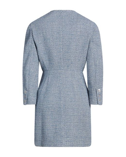 Maje Blue Azure Mini Dress Cotton, Synthetic Fibers