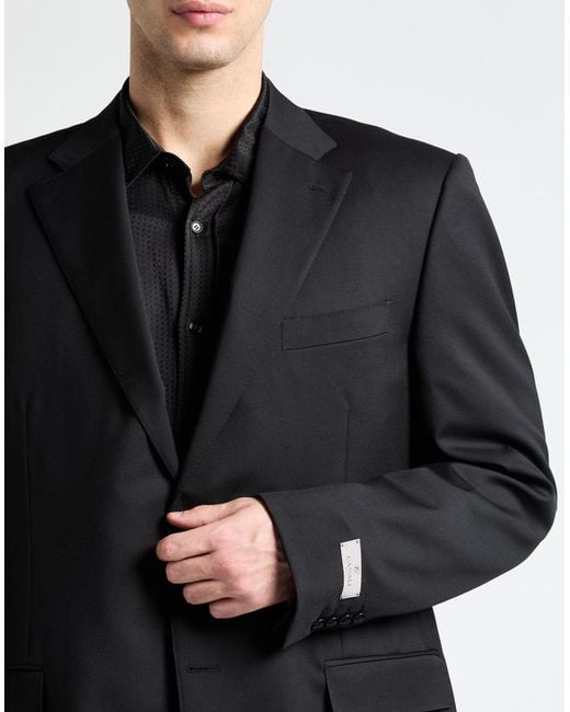 Canali Black Suit Wool for men