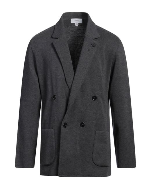 Lardini Black Blazer Virgin Wool for men