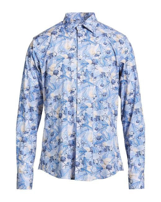 Havana & Co. Blue Light Shirt Cotton, Elastane for men