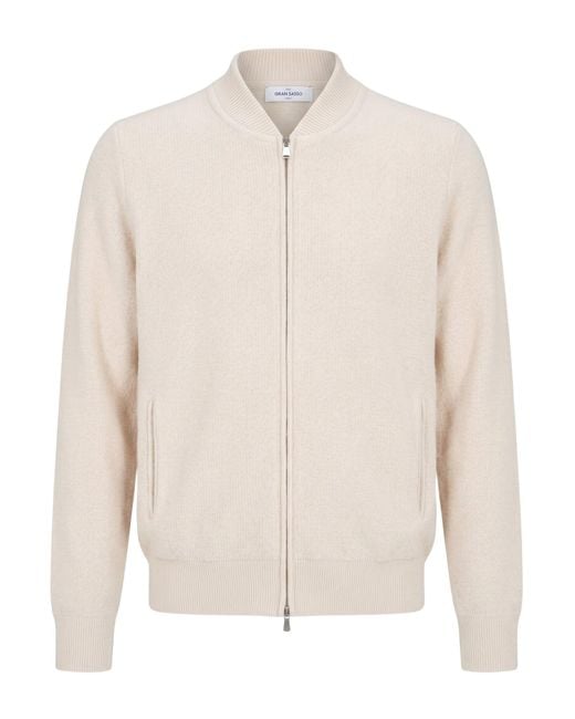 Gran Sasso White Cardigan Virgin Wool, Cashmere, Viscose for men