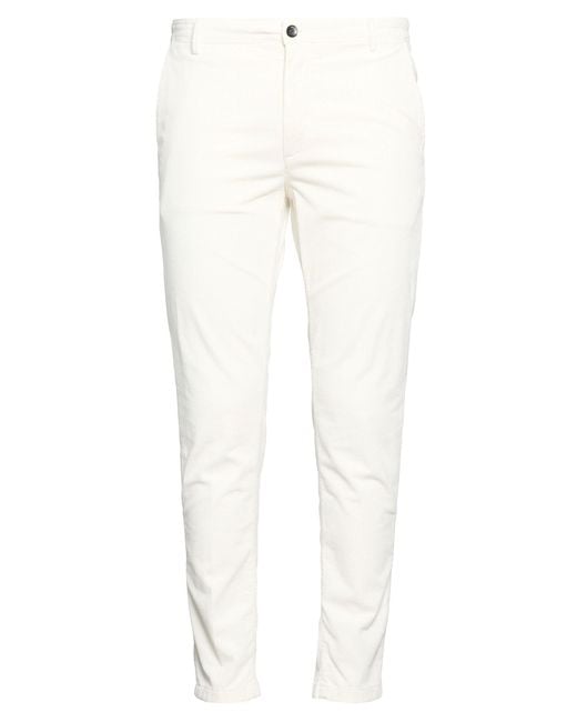 Yan Simmon White Pants Cotton, Lyocell, Elastane for men