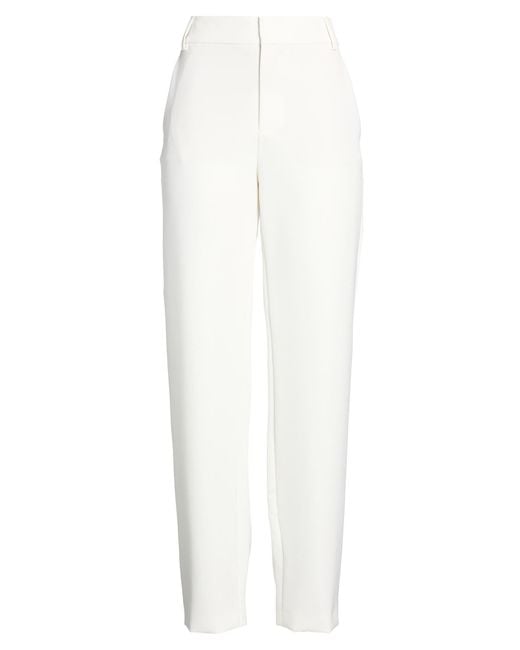 Moschino White Pants Polyester, Elastane