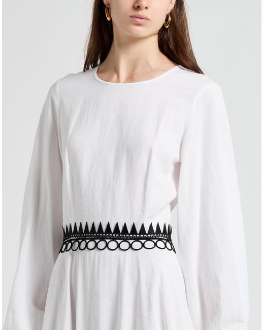 5 PROGRESS White Maxi Dress Viscose, Linen