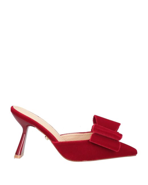 Twenty Four Haitch Red Mules & Clogs