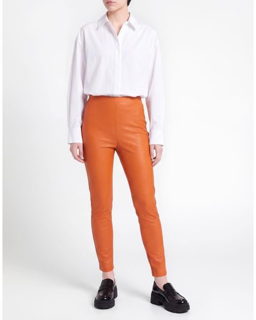 Max Mara Orange Pants Polyester, Polyurethane Resin