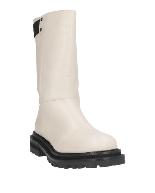 CafeNoir White Ankle Boots