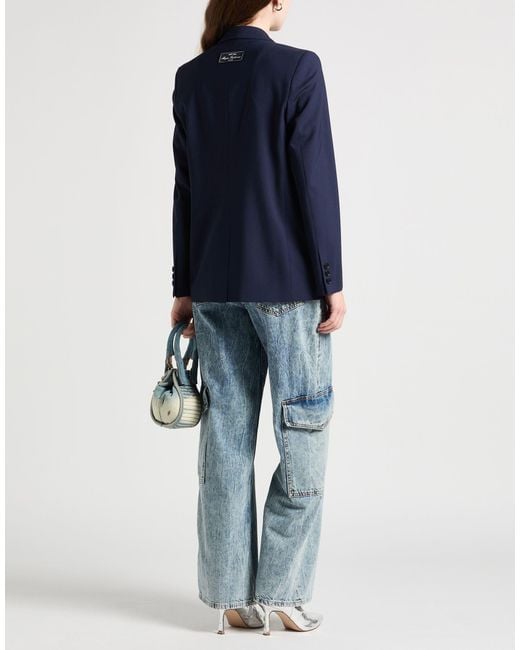 MSGM Blue Blazer Virgin Wool, Elastane