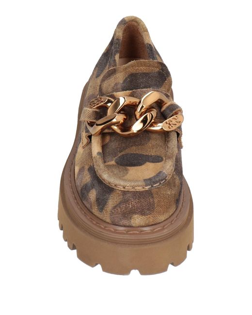 Casadei Brown Khaki Loafers Leather