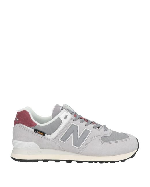 New Balance White Light Sneakers Textile Fibers, Leather for men