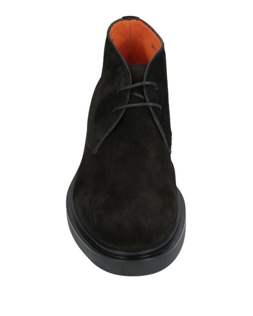 Santoni Black Ankle Boots for men