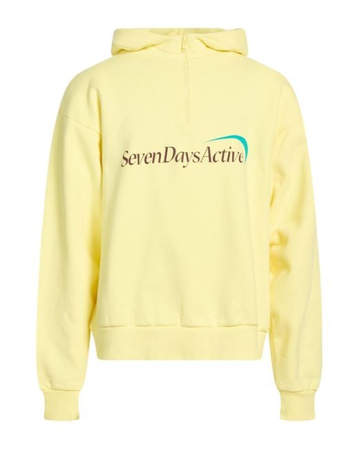 7 DAYS ACTIVE Yellow Sweatshirt Cotton for men