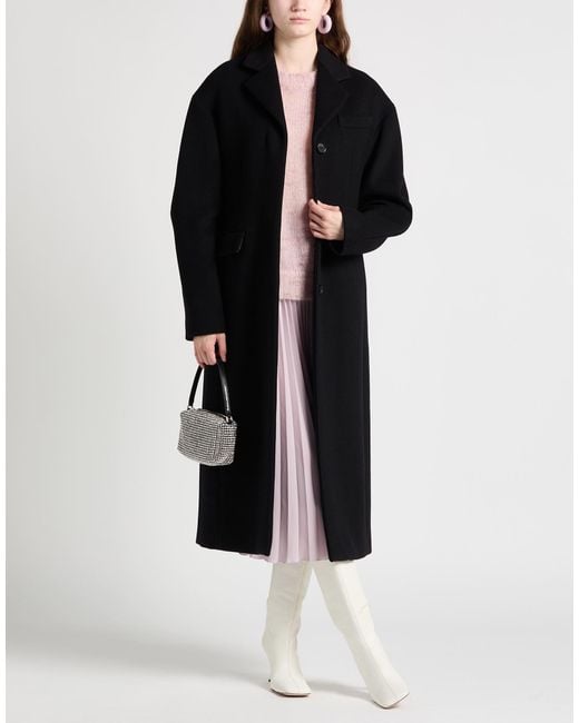 MSGM Black Coat Wool, Polyamide