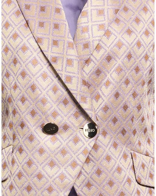 Liu Jo Pink Blazer Polyester, Polyamide, Viscose, Elastane, Metallic Polyester