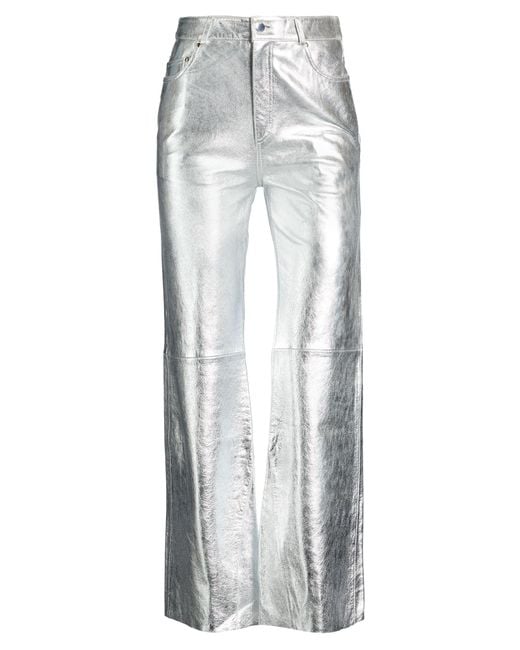 Maje White Pants Sheepskin