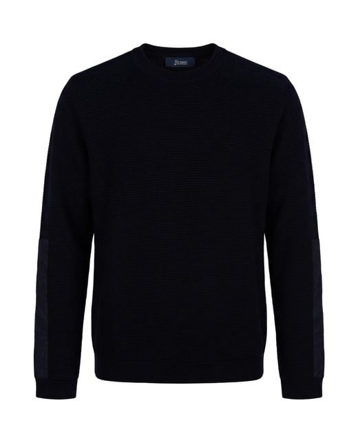 Herno Blue Sweater Virgin Wool, Polyamide for men