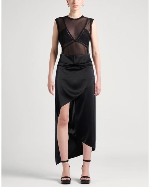 Courreges Black Midi Skirt Triacetate, Polyester