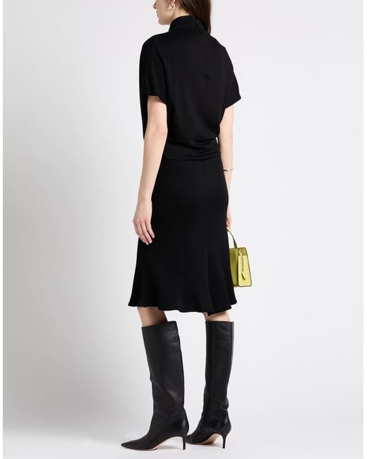 Roberto Cavalli Black Midi Dress Viscose