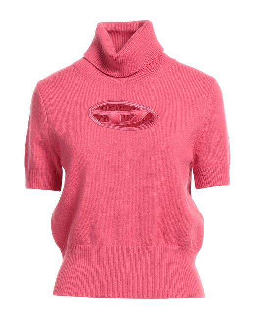 DIESEL Pink M-argaret Short-sleeve Jumper With Cut-out Logo