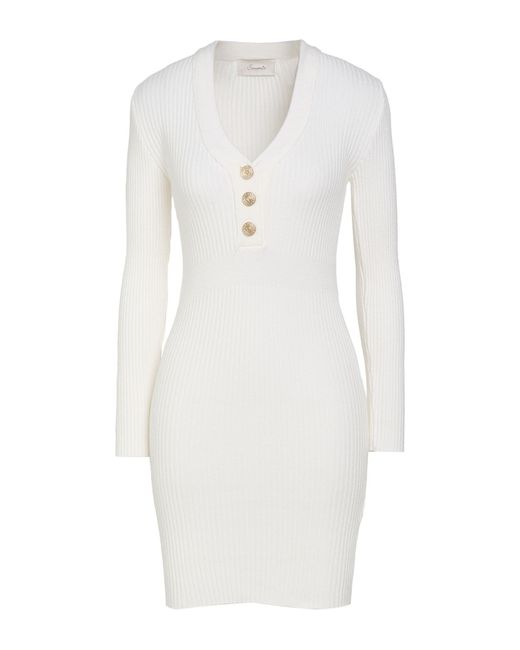Souvenir Clubbing White Mini Dress Viscose, Polyester, Polyamide