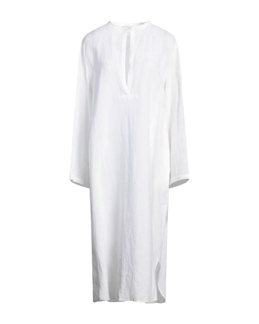 Cristina Bonfanti White Midi Dress Linen