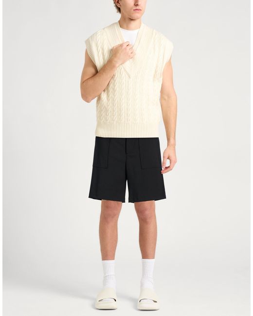 Grifoni Black Shorts & Bermuda Shorts Polyester, Virgin Wool, Elastane for men