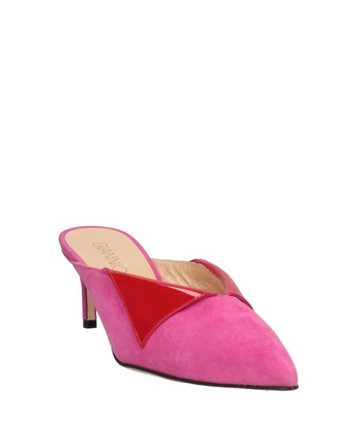 Giannico Pink Mules & Clogs