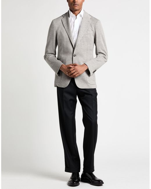 Hevò Gray Blazer Virgin Wool, Silk, Linen for men