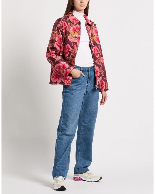 KENZO Red Mauve Puffer Polyamide, Polyester, Acrylic, Wool