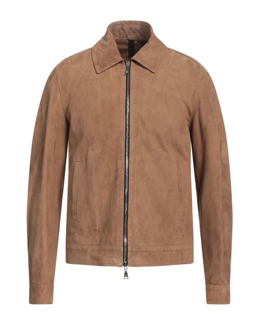 Tagliatore Brown Camel Jacket Lambskin for men