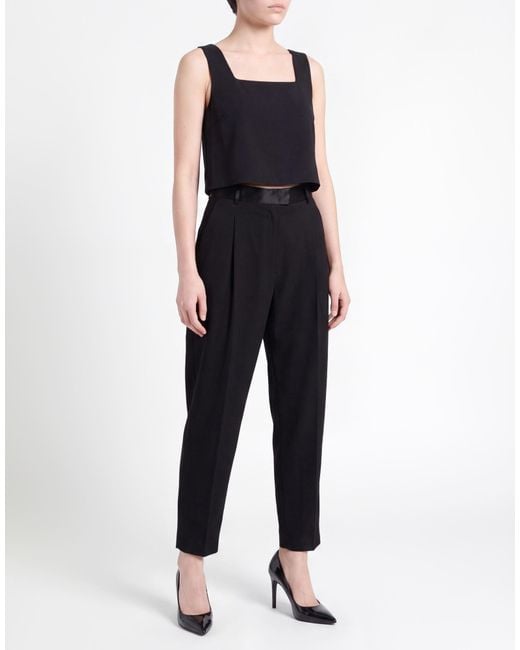 Jucca Black Pants Polyester, Virgin Wool, Elastane