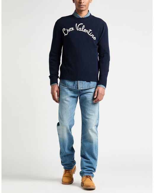 Valentino Garavani Blue Sweater Virgin Wool, Acrylic, Polyester for men