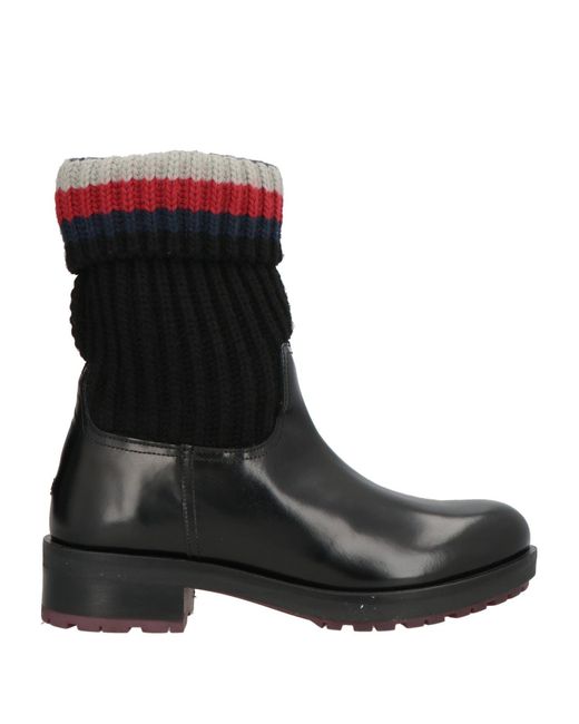 Tommy Hilfiger Black Ankle Boots Leather, Textile Fibers