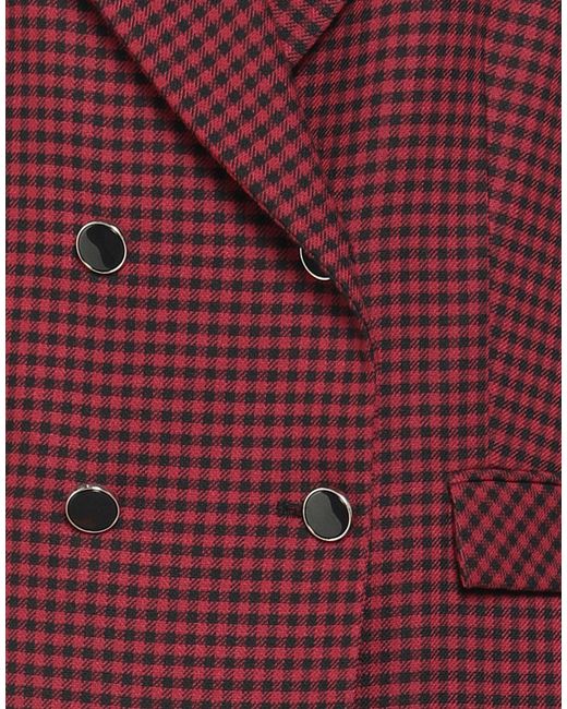 SIMONA CORSELLINI Red Blazer Viscose, Polyester, Elastane