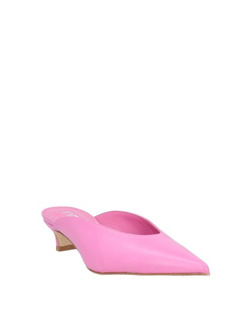 NCUB Pink Mules & Clogs Leather