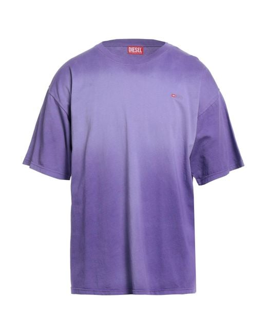 DIESEL Purple T-Shirt Cotton for men
