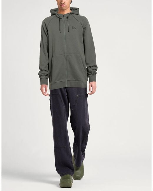 EA7 Gray Military Sweatshirt Cotton, Polyester, Elastane for men