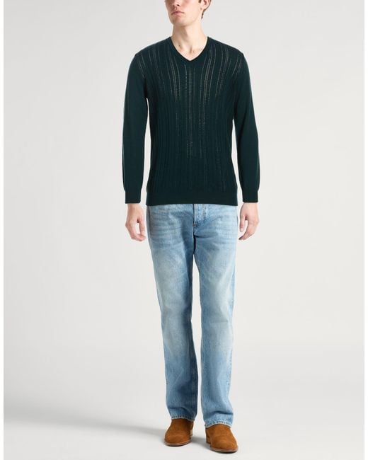 Roberto Collina Green Dark Sweater Merino Wool for men