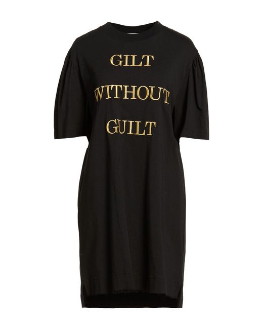 Moschino Black Couture Mini Dress Cotton