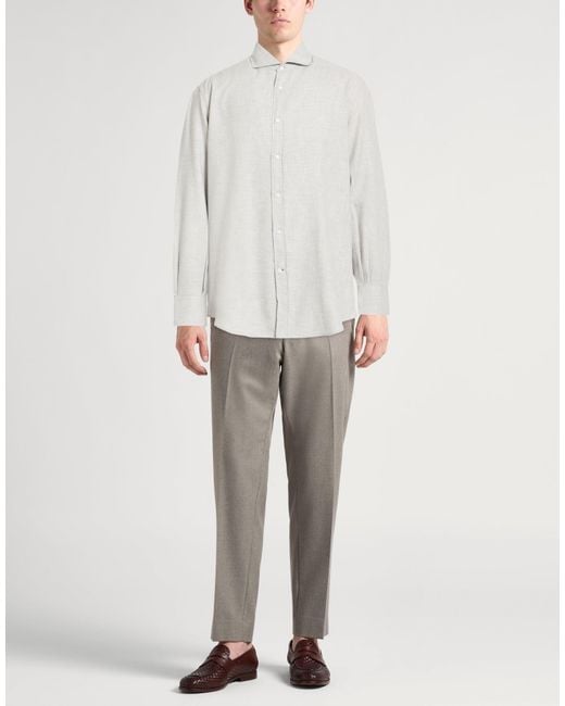 Brunello Cucinelli White Shirt Cotton, Cashmere for men