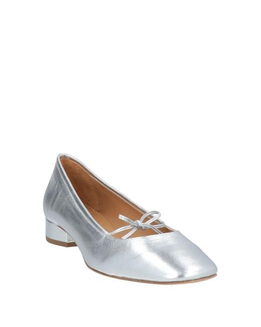Aeyde White Ballet Flats Leather