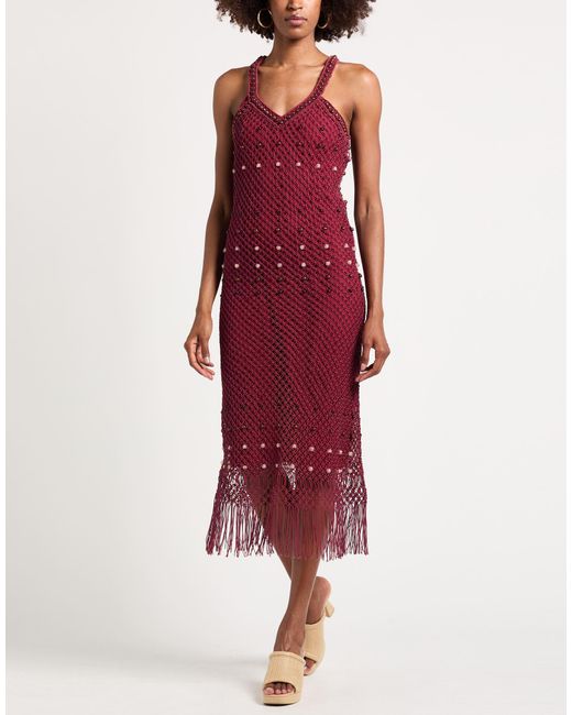Wales Bonner Red Maxi Dress Cotton