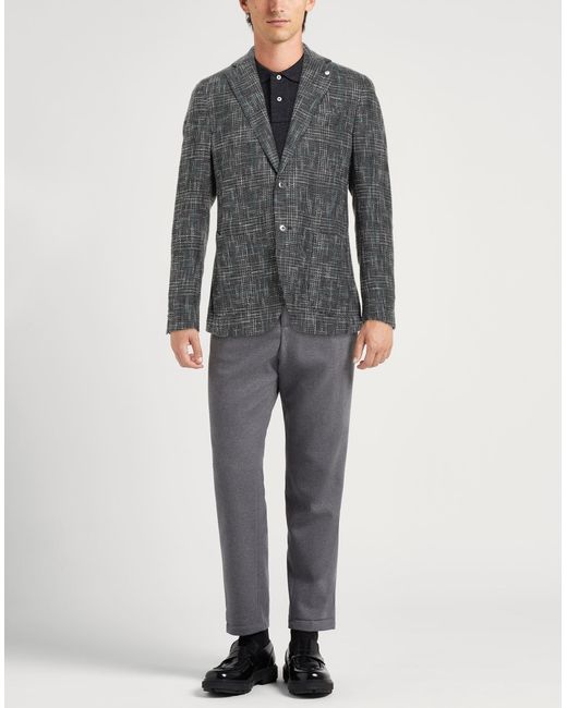 L.b.m. 1911 Gray Blazer Cotton, Wool, Polyester, Polyamide for men