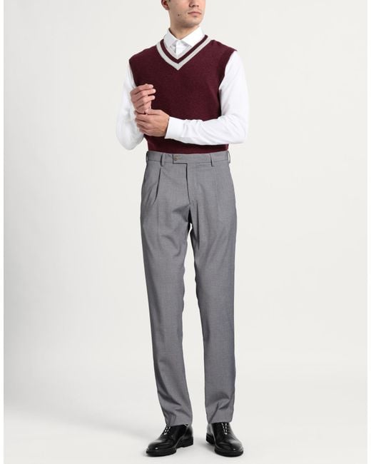 BRO-SHIP Gray Pants Polyester, Viscose, Elastane for men
