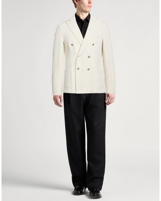 Eleventy Natural Ivory Blazer Cotton, Polyamide, Elastane for men