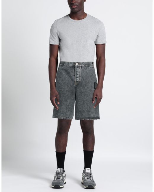 Balmain Gray Denim Shorts for men