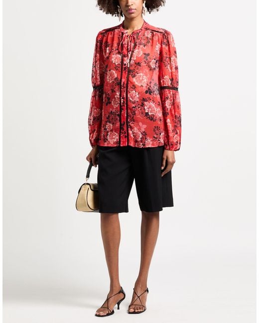 Guess Red Shirt Polyester