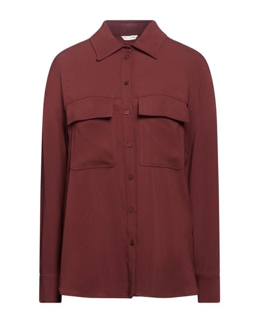 Manila Grace Red Burgundy Shirt Viscose, Elastane