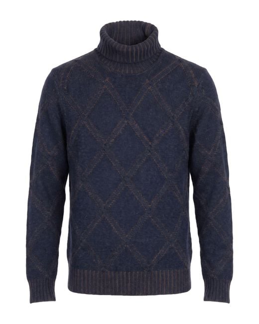 Barba Napoli Blue Turtleneck for men
