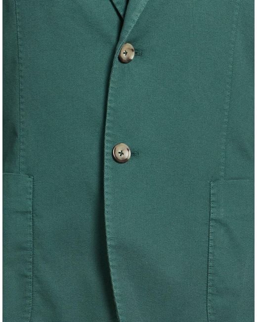 Paoloni Green Blazer Cotton, Elastane for men